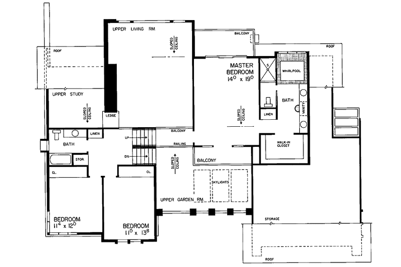 Dream House Plan - Floor Plan - Upper Floor for Contemporary House Plan #72-786 - 3 bed, 2.5 bath