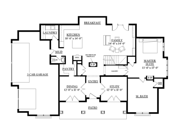 Architectural House Design - Prairie Floor Plan - Main Floor Plan #937-31