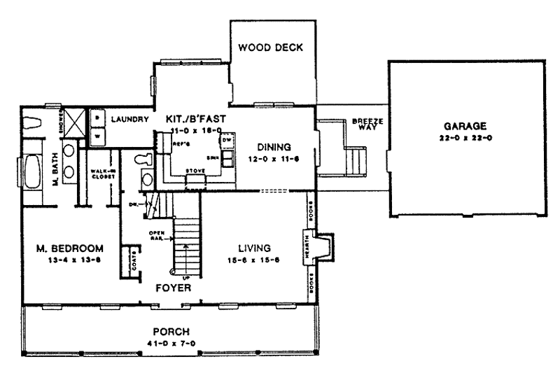 Home Plan - Floor Plan - Main Floor for Country House Plan #10-277 - 3 bed, 2.5 bath