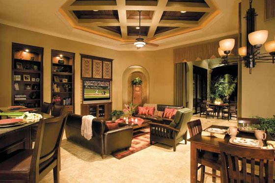 Interior - Family Room 1 for Mediterranean House Plan #930-315 - 4 bed, 3.5 bath