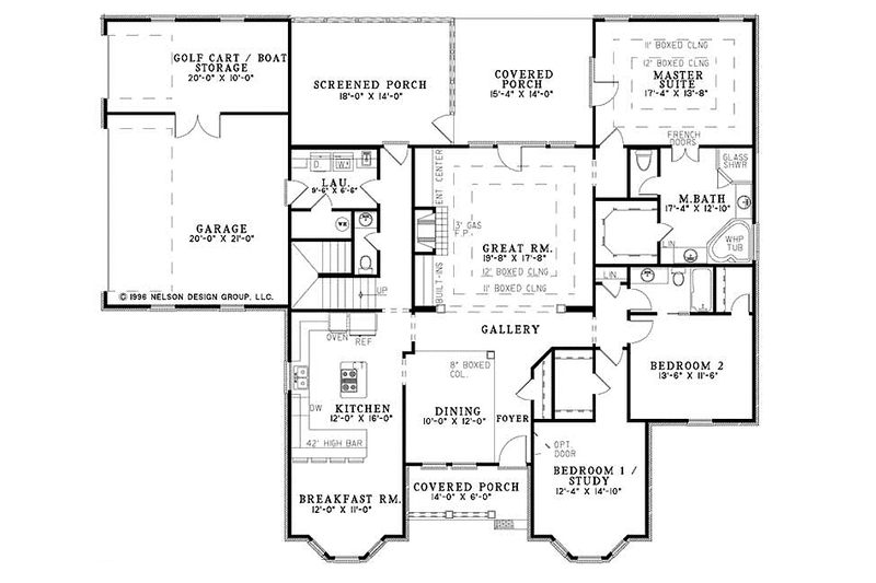 Architectural House Design - Floor Plan - Main Floor for Ranch House Plan #17-3014 - 3 bed, 2 bath