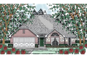 House Blueprint - Exterior - Front Elevation for Traditional House Plan #42-724 - 3 bed, 2 bath