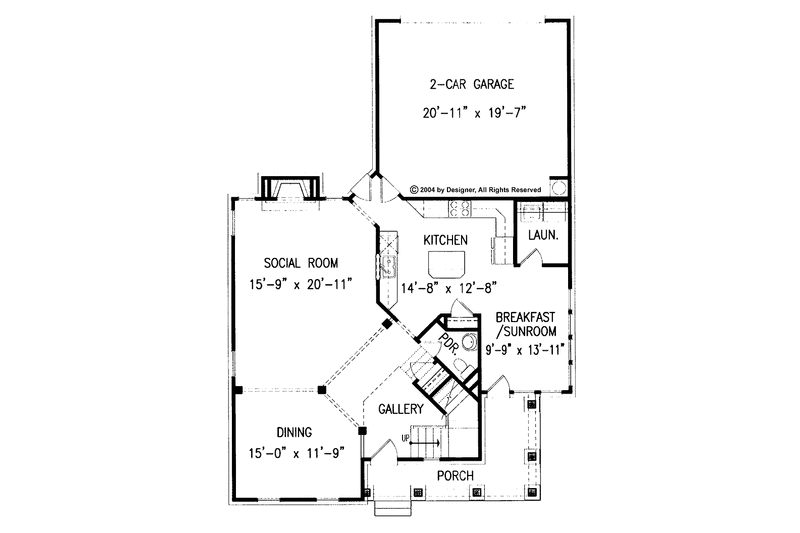 Home Plan - Floor Plan - Main Floor for Craftsman House Plan #54-225 - 3 bed, 2.5 bath