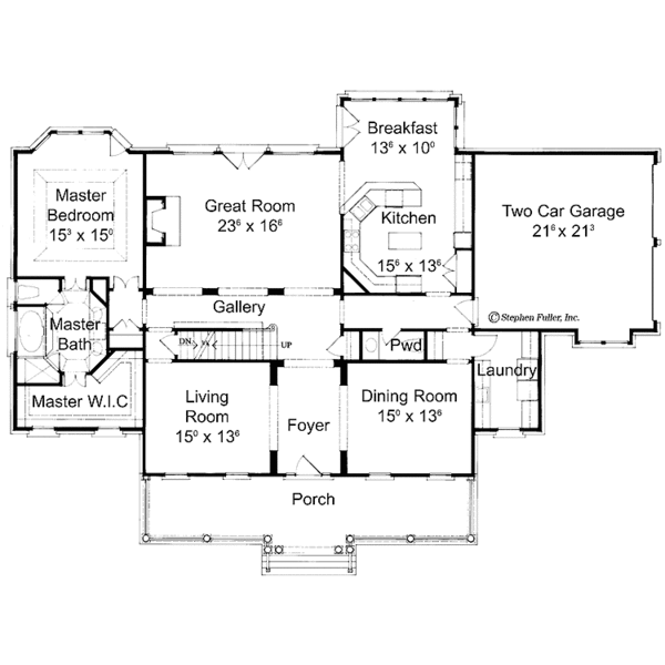 Architectural House Design - Classical Floor Plan - Main Floor Plan #429-127