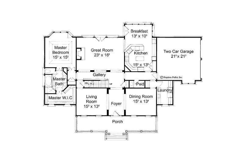Home Plan - Floor Plan - Main Floor for Classical House Plan #429-127 - 4 bed, 3.5 bath