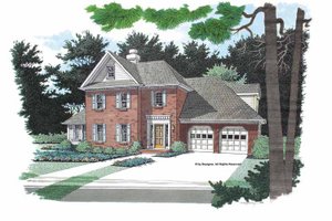 Colonial Exterior - Front Elevation Plan #56-665