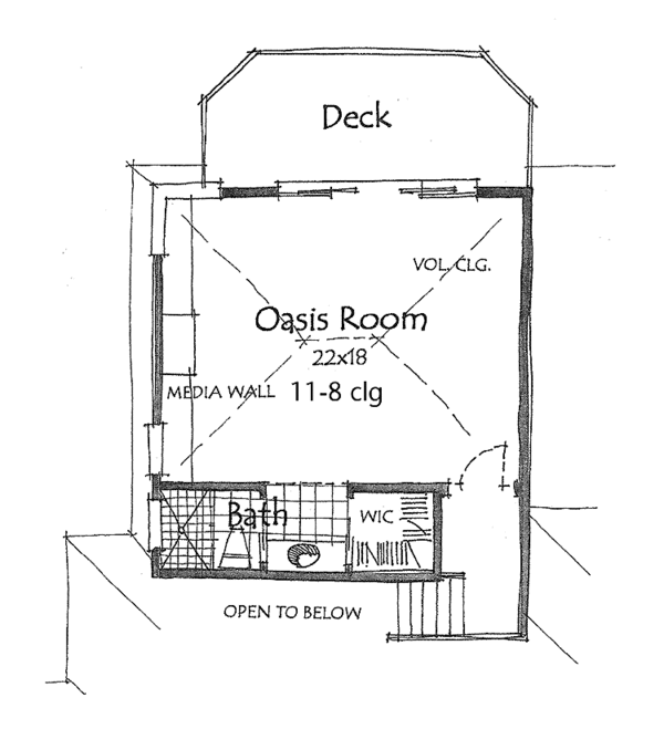 House Blueprint - Traditional Floor Plan - Upper Floor Plan #1007-14