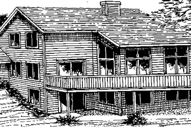 Home Plan - Exterior - Rear Elevation for Contemporary House Plan #320-1195 - 3 bed, 3.5 bath