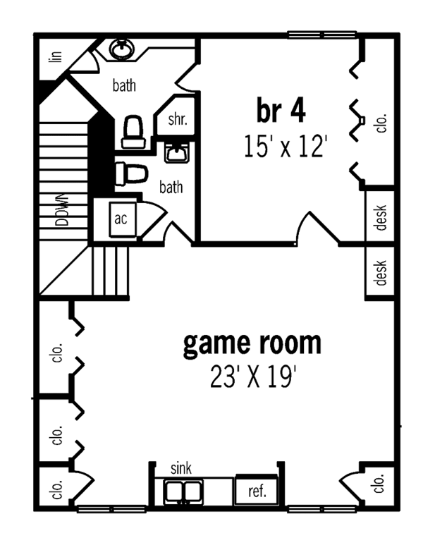 Architectural House Design - Country Floor Plan - Upper Floor Plan #45-387