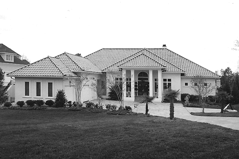 House Blueprint - Exterior - Front Elevation 3 for Mediterranean House Plan #453-177 - 4 bed, 4.5 bath