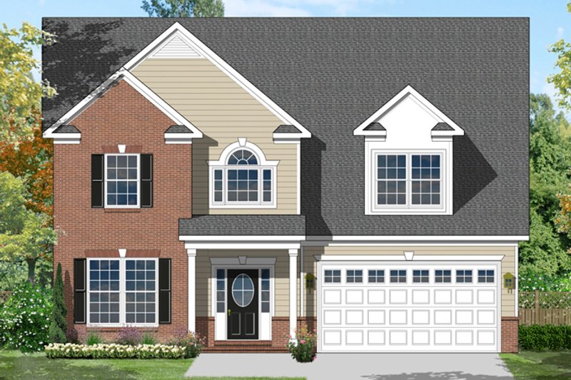 Architectural House Design - Colonial Exterior - Front Elevation Plan #1053-45