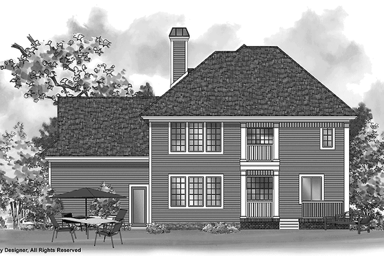 Exterior - Rear Elevation for Victorian House Plan #930-201 - 3 bed, 2.5 bath