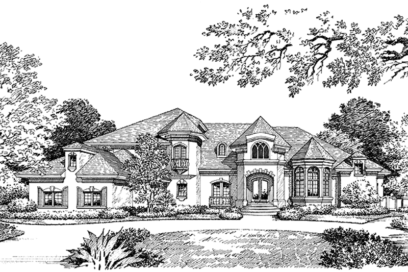 Home Plan - Exterior - Front Elevation 3 for Mediterranean House Plan #417-536 - 4 bed, 5 bath