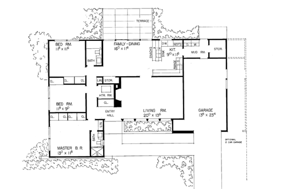 House Plan Design - Ranch Floor Plan - Main Floor Plan #72-487