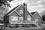Country Style House Plan - 3 Beds 2 Baths 1499 Sq/Ft Plan #23-2409 Exterior 
