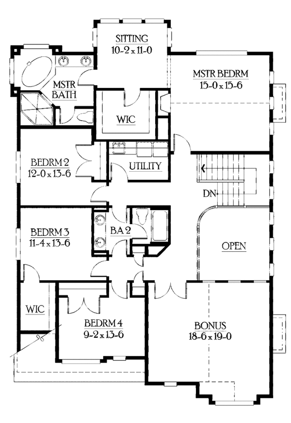 Architectural House Design - Country Floor Plan - Upper Floor Plan #132-419