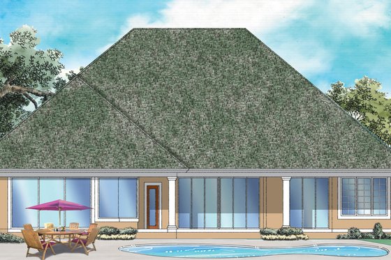 Exterior - Rear Elevation for Prairie House Plan #930-85 - 3 bed, 2.5 bath