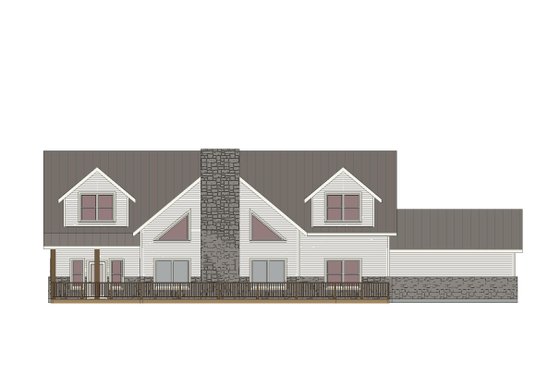 Exterior - Rear Elevation 1 for Cottage House Plan #1118-3 - 4 bed, 3.5 bath