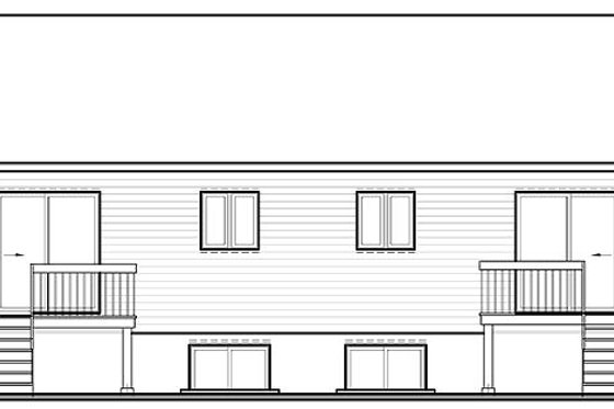 Exterior - Rear Elevation for Colonial House Plan #23-679 - 3 bed, 1.5 bath