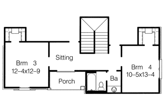 Floor Plan - Upper Floor for European House Plan #15-273 - 4 bed, 3 bath