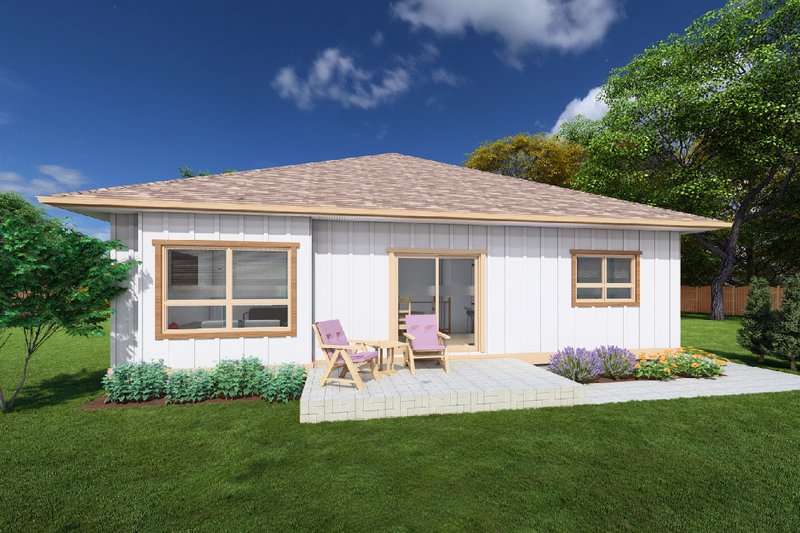 Home Plan - Exterior - Rear Elevation for Ranch House Plan #126-264 - 2 bed, 2 bath