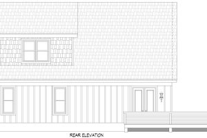 Exterior - Rear Elevation for Country House Plan #932-1020 - 3 bed, 2.5 bath