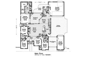 Floor Plan - Main Floor for European House Plan #310-1290 - 4 bed, 3.5 bath