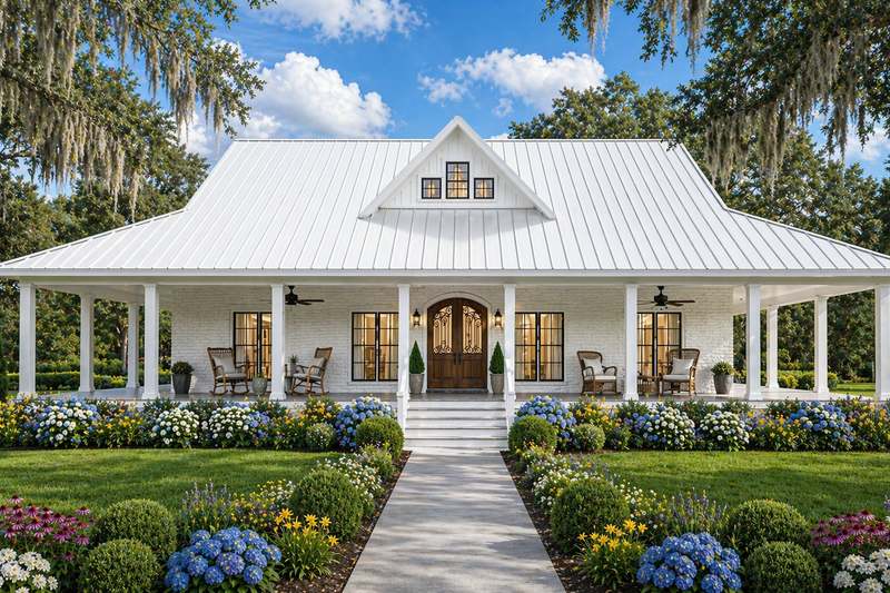 Exterior - Front Elevation 2 for Country House Plan #44-266 - 3 bed, 2 bath