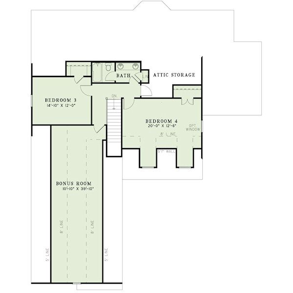 Craftsman Style House Plan - 4 Beds 2 Baths 2706 Sq/Ft Plan #17-2413 ...