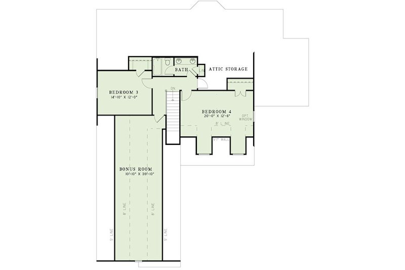 Dream House Plan - Floor Plan - Upper Floor for Craftsman House Plan #17-2413 - 4 bed, 2 bath