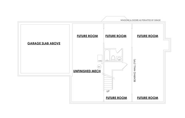 Architectural House Design - Colonial Floor Plan - Lower Floor Plan #30-367