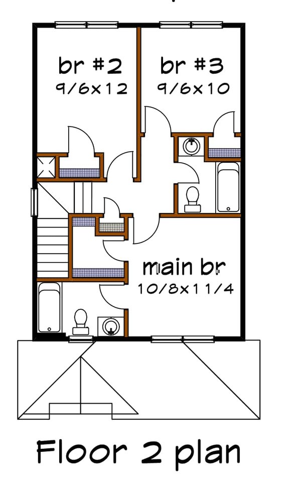 Home Plan - Floor Plan - Upper Floor for Craftsman House Plan #79-311 - 3 bed, 2.5 bath