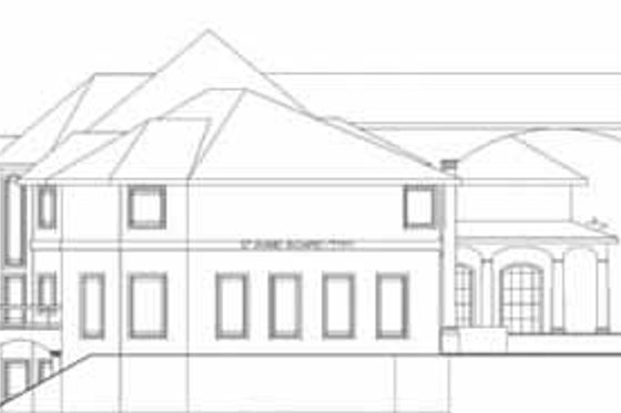 Exterior - Rear Elevation for Classical House Plan #117-146 - 7 bed, 9 bath