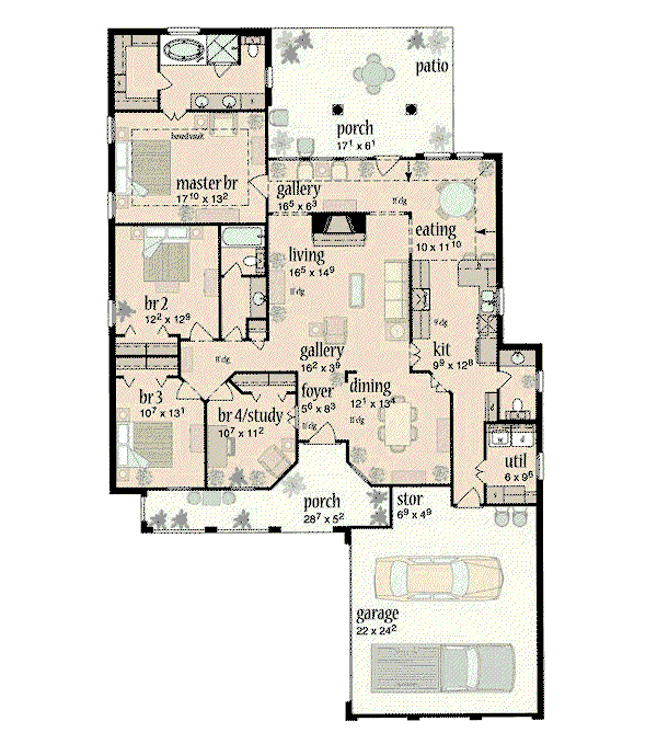 European Floor Plan - Main Floor Plan #36-189