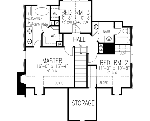 Home Plan - European Floor Plan - Upper Floor Plan #410-137