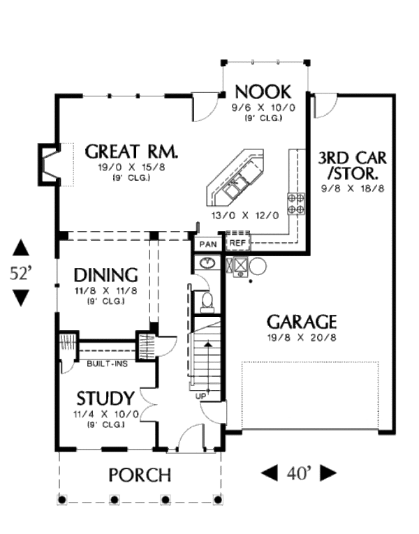 House Design - Country Floor Plan - Main Floor Plan #48-434