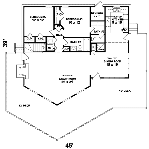 Contemporary Floor Plan - Main Floor Plan #81-709