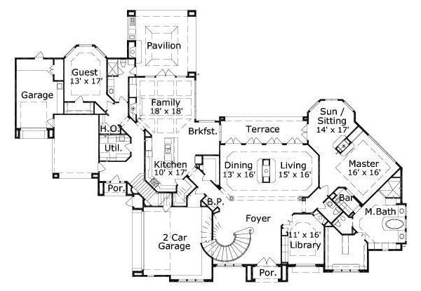 European Floor Plan - Main Floor Plan #411-451