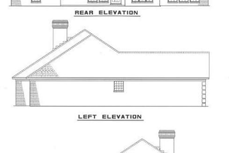 House Design - Exterior - Rear Elevation for Traditional House Plan #17-158 - 4 bed, 2 bath