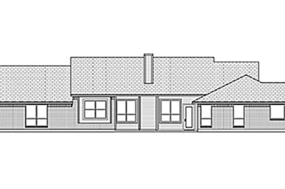 Exterior - Rear Elevation for Ranch House Plan #84-459 - 4 bed, 2 bath
