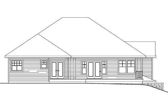 Exterior - Rear Elevation House Plan #124-625 - 4 bed, 2 bath