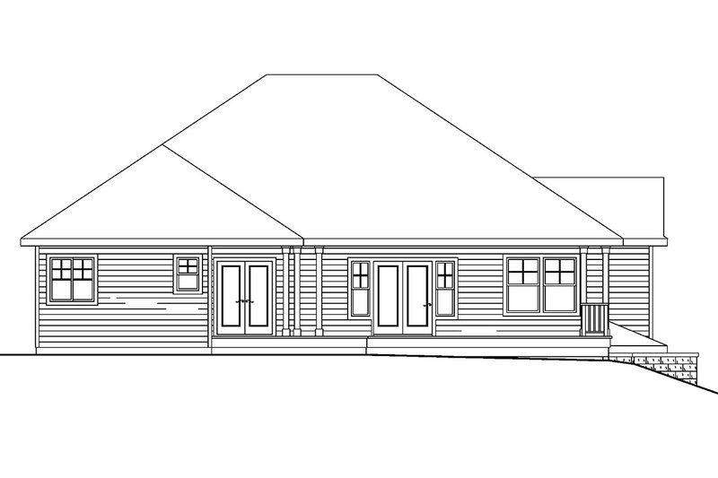 Home Plan - Exterior - Rear Elevation House Plan #124-625 - 4 bed, 2 bath