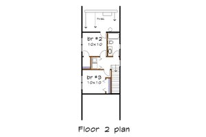 Floor Plan - Upper Floor for Bungalow House Plan #79-312 - 3 bed, 2 bath