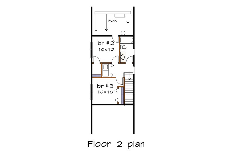 House Plan Design - Floor Plan - Upper Floor for Bungalow House Plan #79-312 - 3 bed, 2 bath