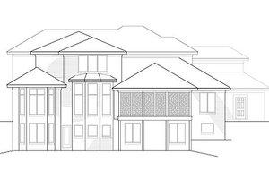 Exterior - Rear Elevation for European House Plan #67-880 - 5 bed, 6.5 bath
