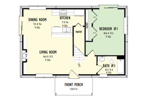Floor Plan - Main Floor for Barndominium House Plan #1092-25 - 3 bed, 2 bath