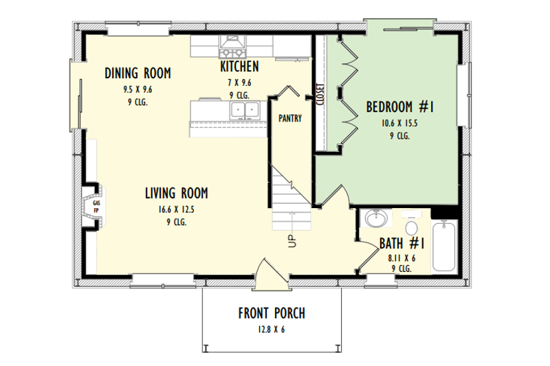 Home Plan - Floor Plan - Main Floor for Barndominium House Plan #1092-25 - 3 bed, 2 bath