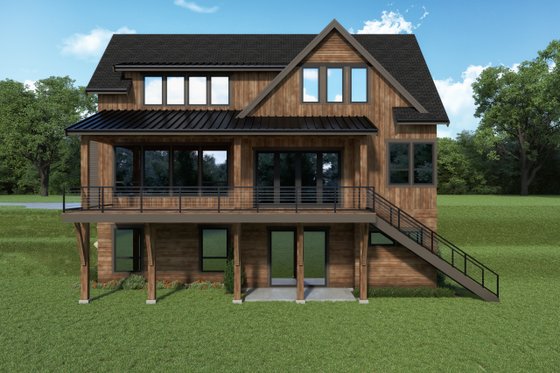 Exterior - Rear Elevation for Traditional House Plan #1070-178 - 4 bed, 4.5 bath
