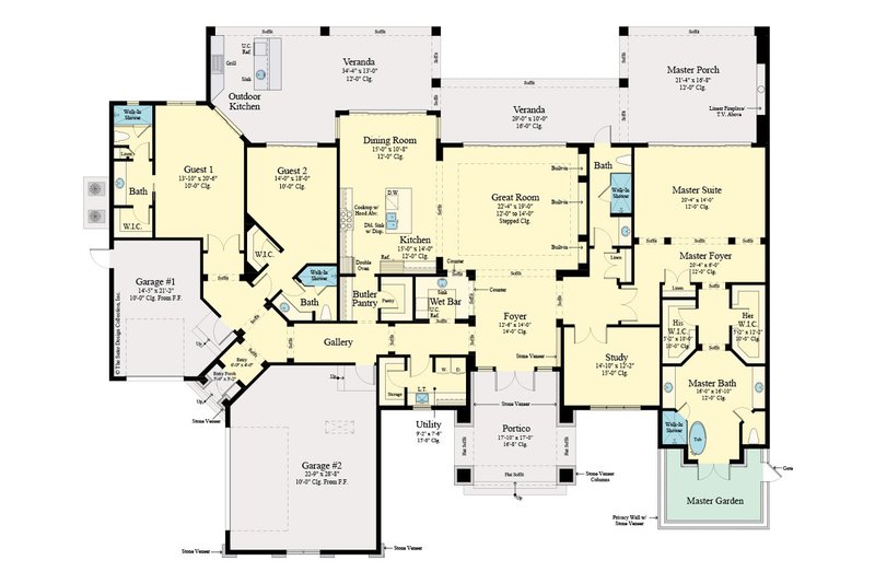 Architectural House Design - Floor Plan - Main Floor for Modern House Plan #930-518 - 3 bed, 4 bath