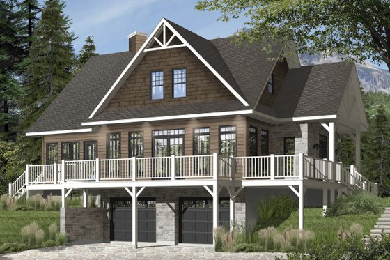 Exterior - Front Elevation 3 for European House Plan #23-2627 - 4 bed, 3 bath